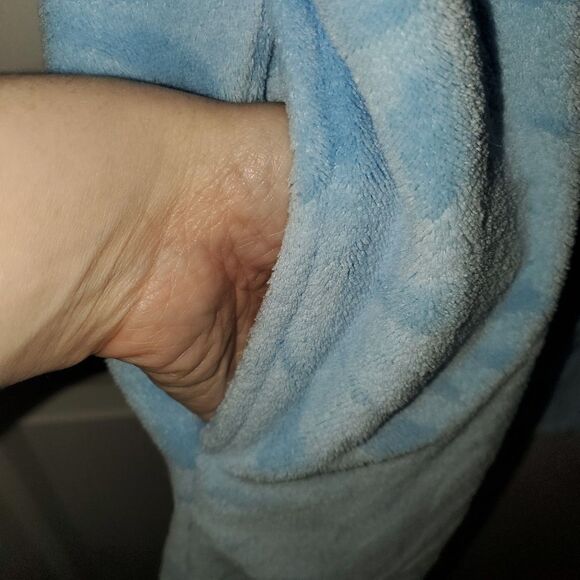 CROFT & BARROW BLUE TERRY POLYESTER ZIP FRONT HOUSE ROBE GOWN SIZE SMALL - Picture 2 of 4